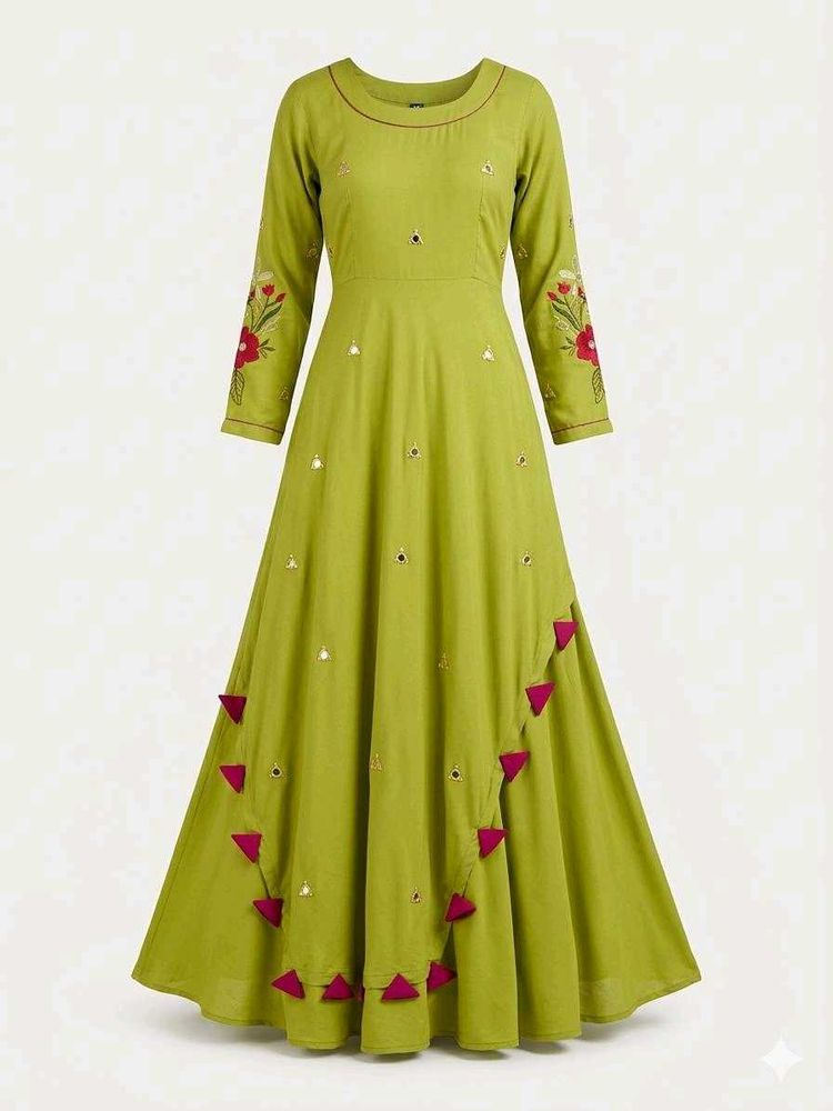 Beautiful Lime Green Anarkali Gown