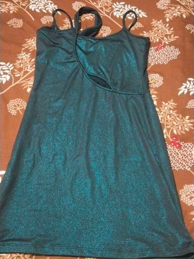 Sparkly Teal Mini Dress