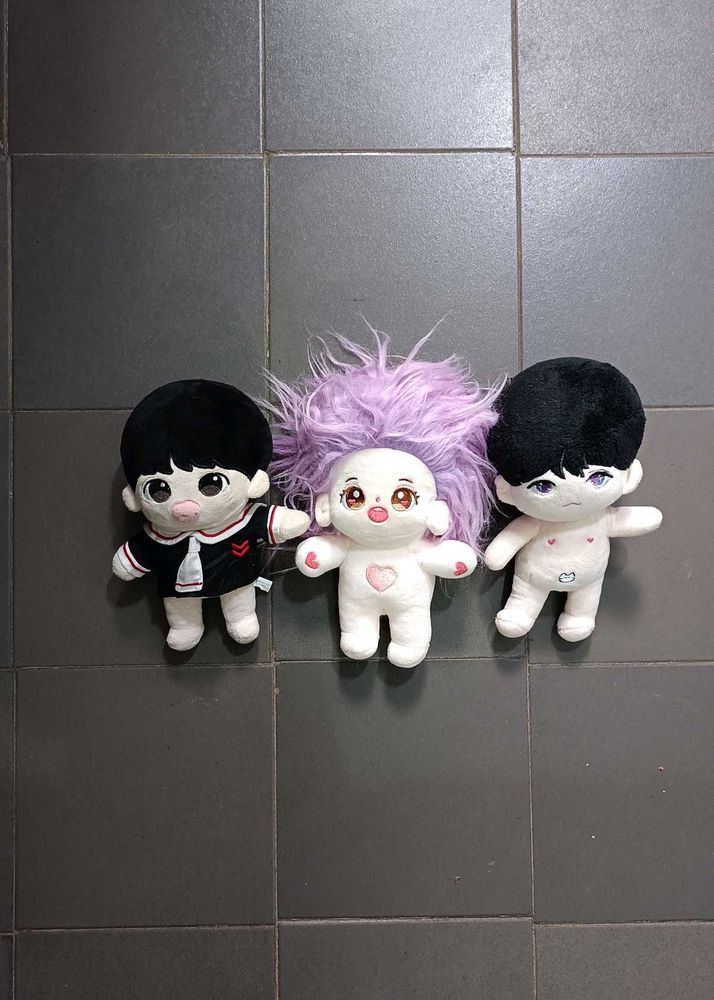 Set of 3 Cute Plush Dolls