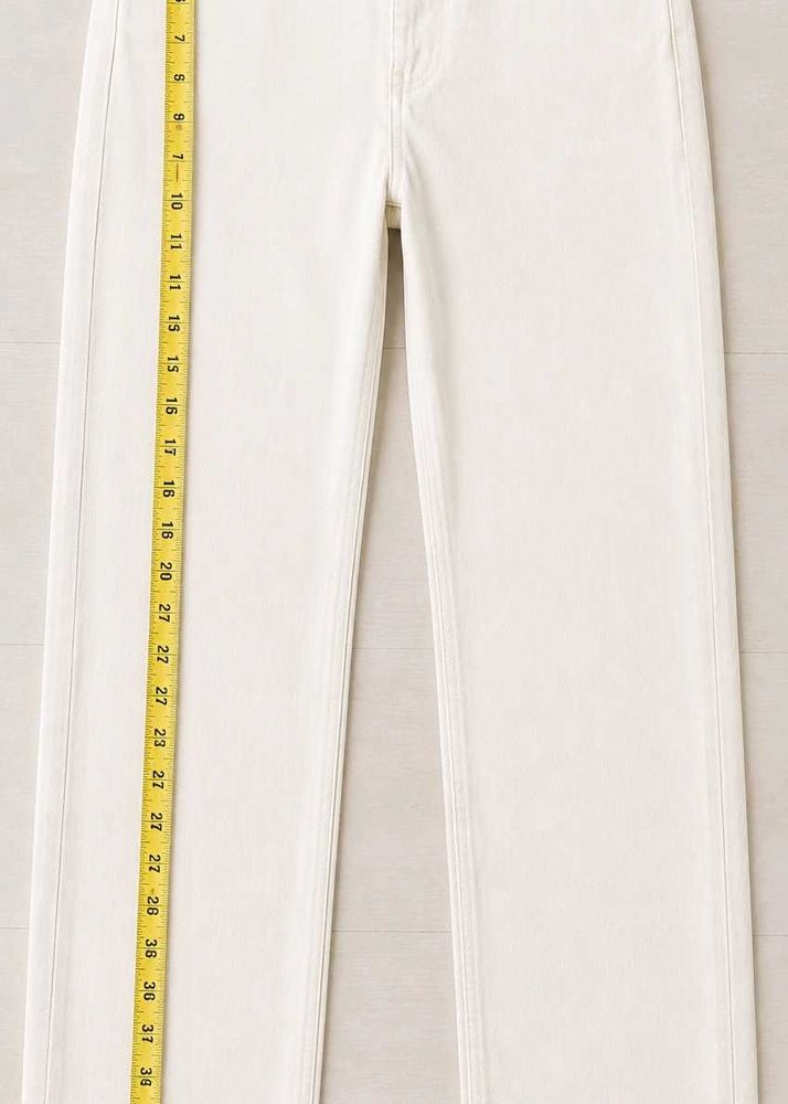 Cream Wide Leg Jeans