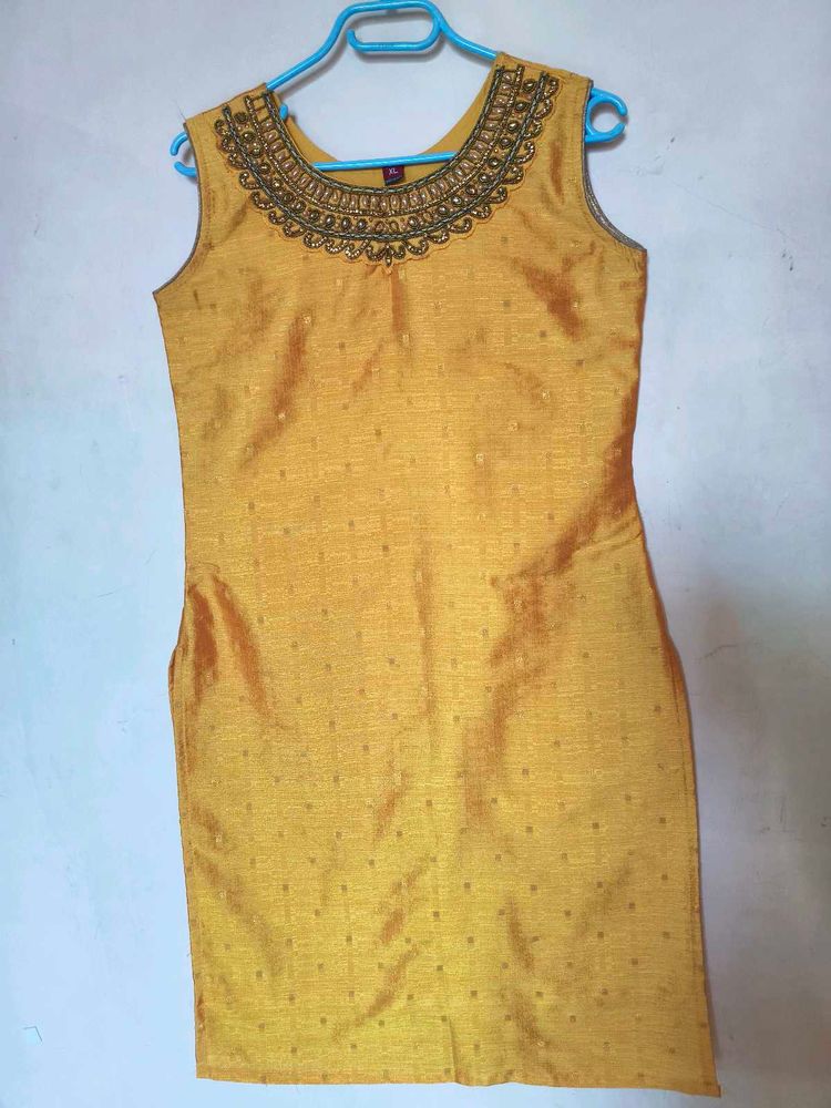 Yellow Embroidered Kurta