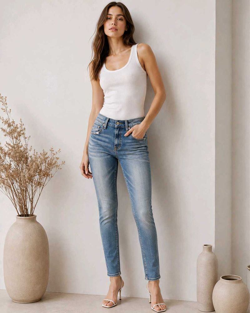 MANGO Denim | Vintage Faded Blue Jeans - Women