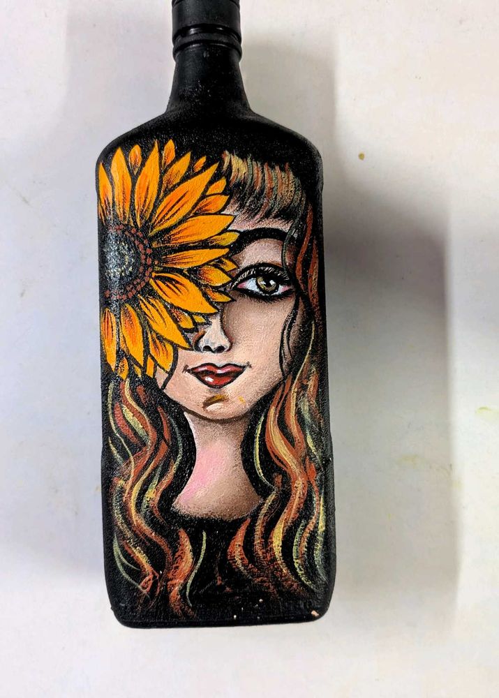 Hand-Painted Artistic Bottle Decor