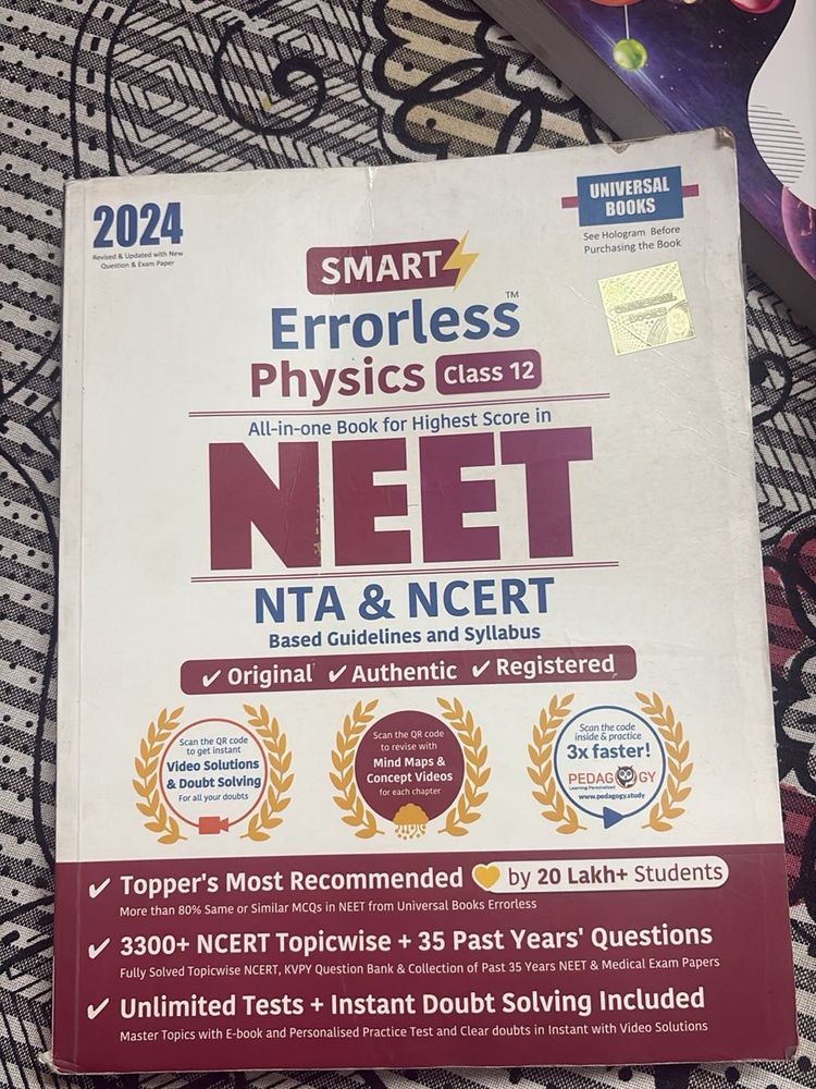 Errorless Physics Class 12 for NEET 2024