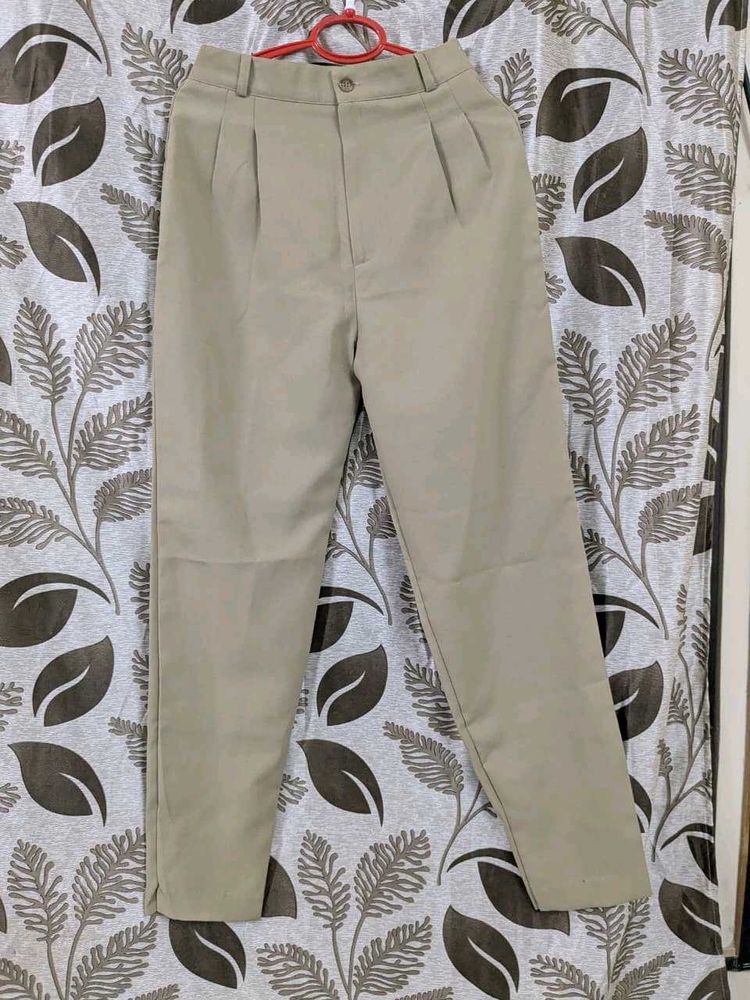 Beige Pleated Trousers - Classic Style