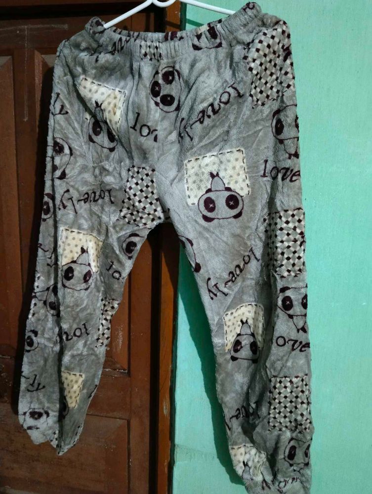 length 35,Cute Panda Print Pajama Pants