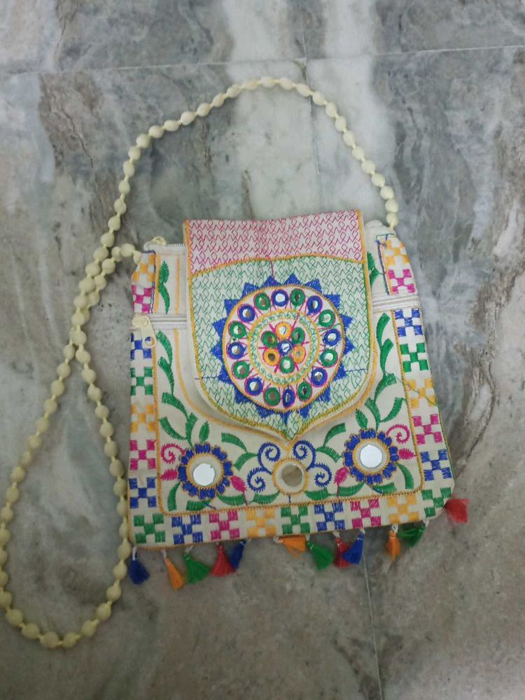 Boho Embroidered Sling Bag