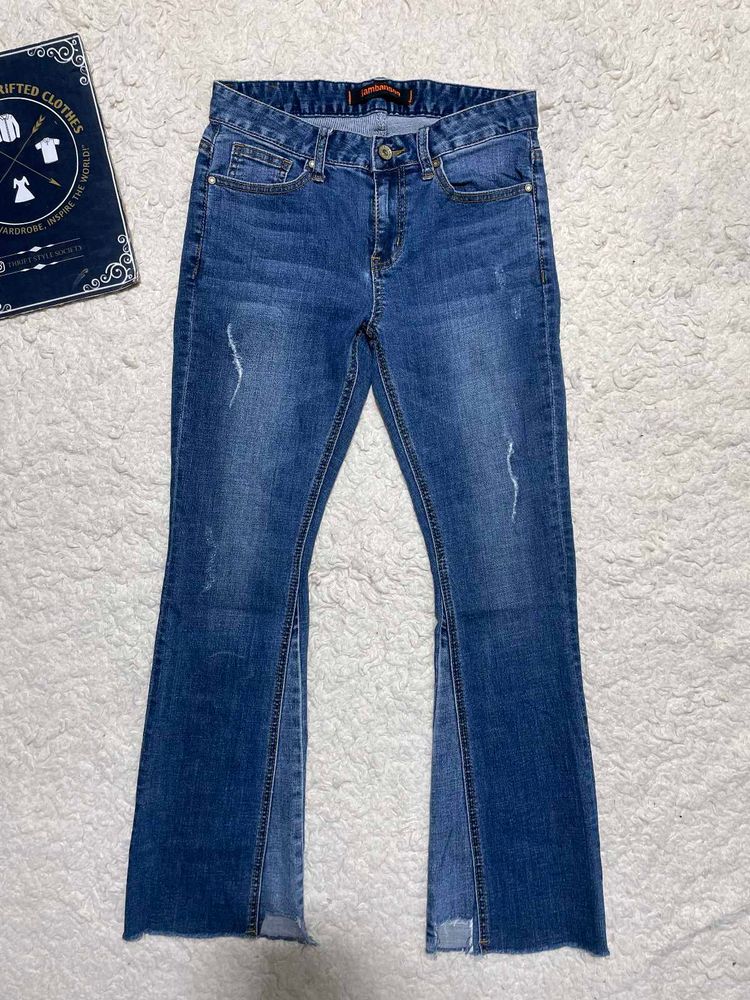 Stylish boot cut Jeans with Slit Detail
