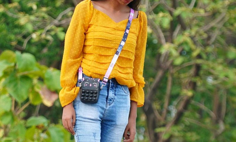 Yellow cute top for women