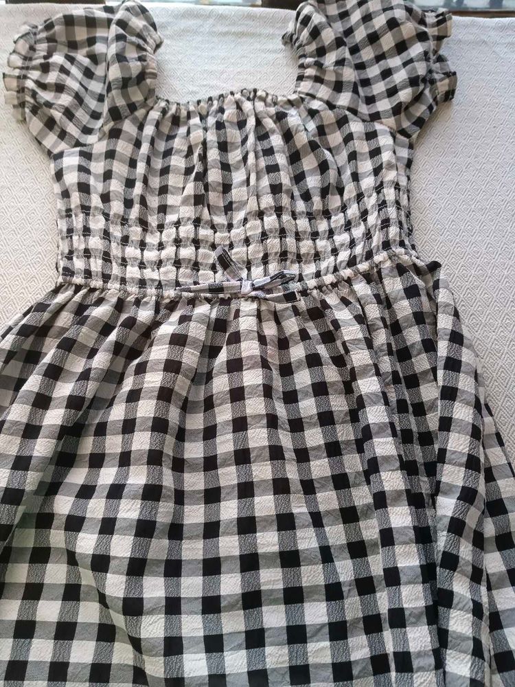 Gingham Puff Sleeve Dress