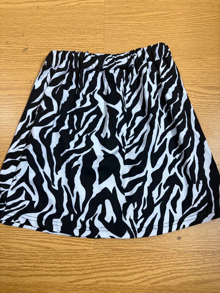 Zebra Print Mini Skirt
