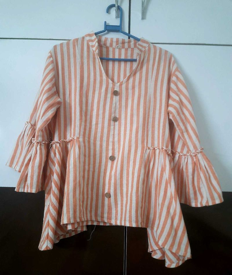 Striped Bell Sleeve Top with freebie tshirt