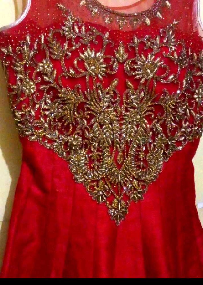 Red Embroidered Ethnic Gown