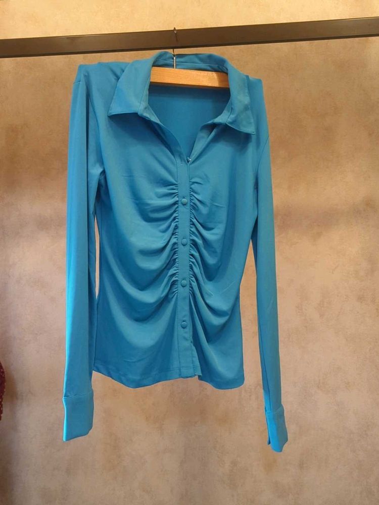 Cover Story Blue Fitted Top (S)