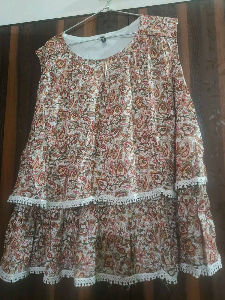 Tiered Paisley Print Ethnic Dress