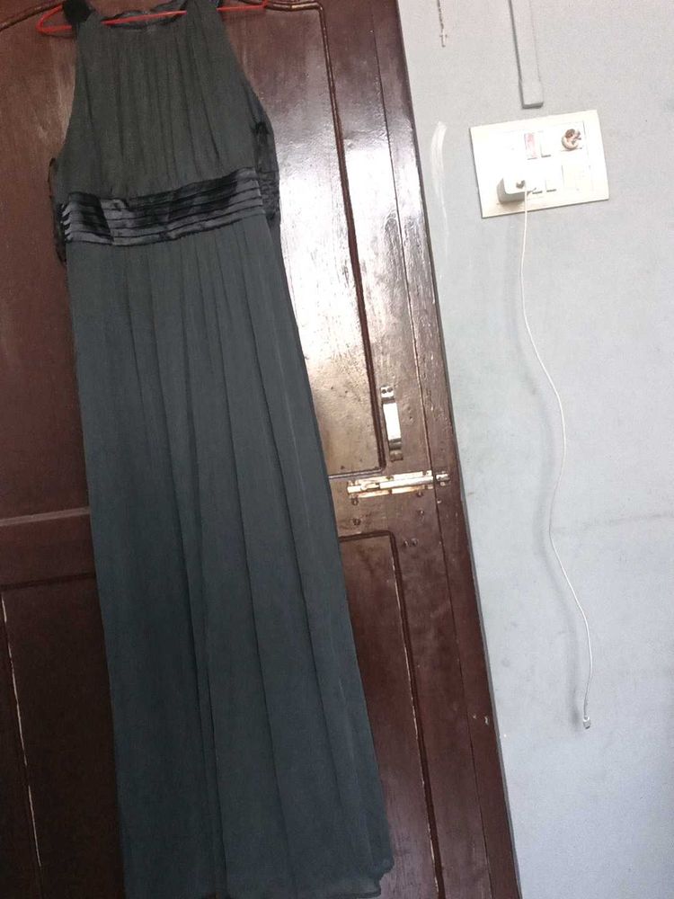rs 1900Elegant grey Halter Maxi Dress