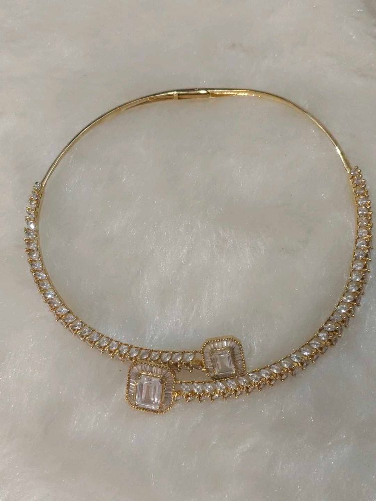Diamond hasli necklace set