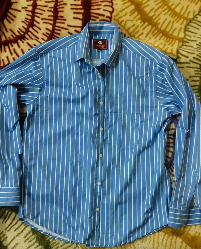 Classic Blue Striped Men's Shirt
