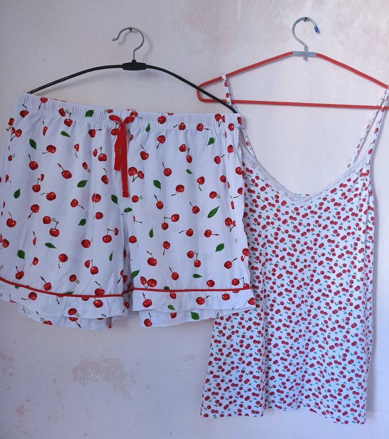 Cherry Print Pajama Set