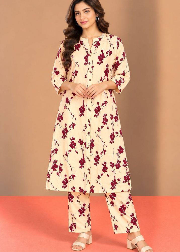 Floral Print Kurta with Pants Set