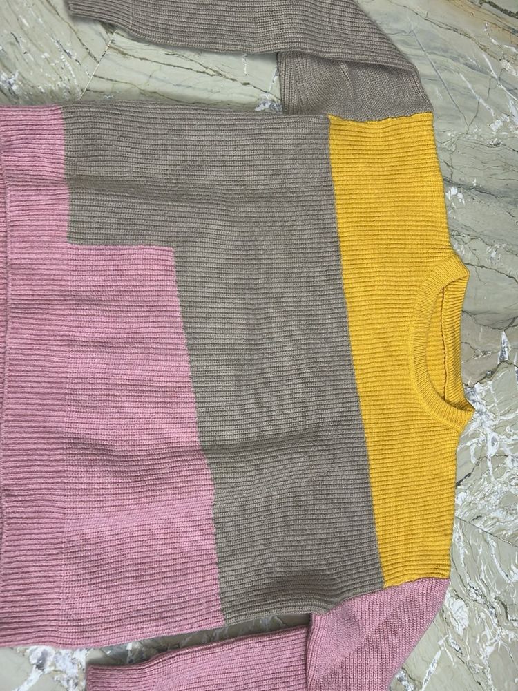 Color Block Knit Sweater
