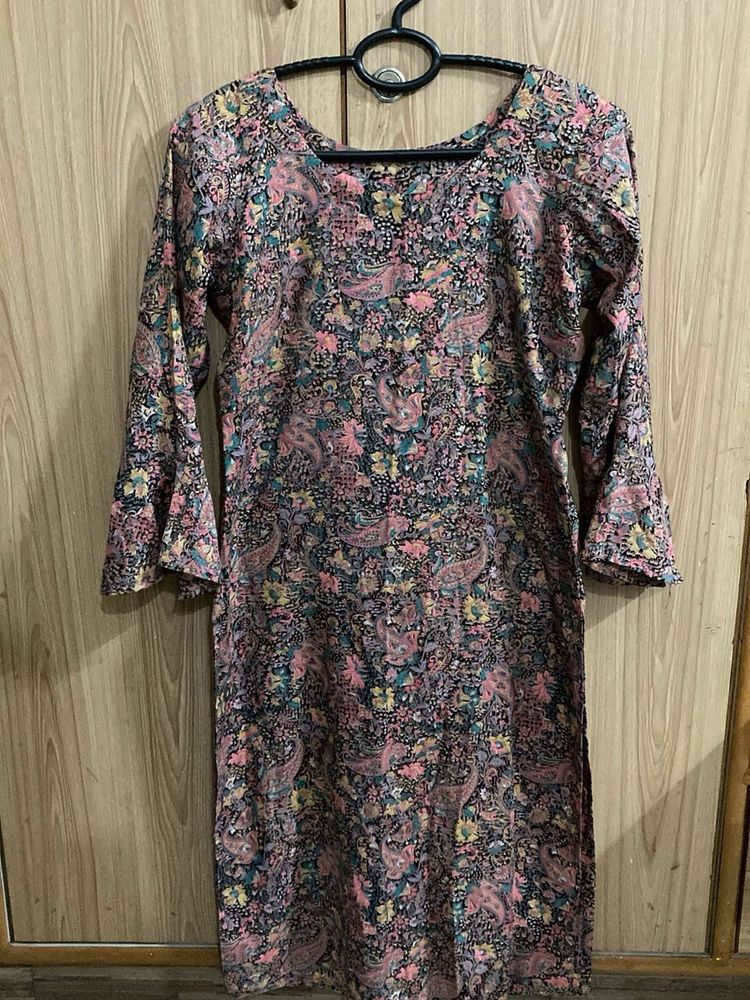Elegant Floral Print Kurta