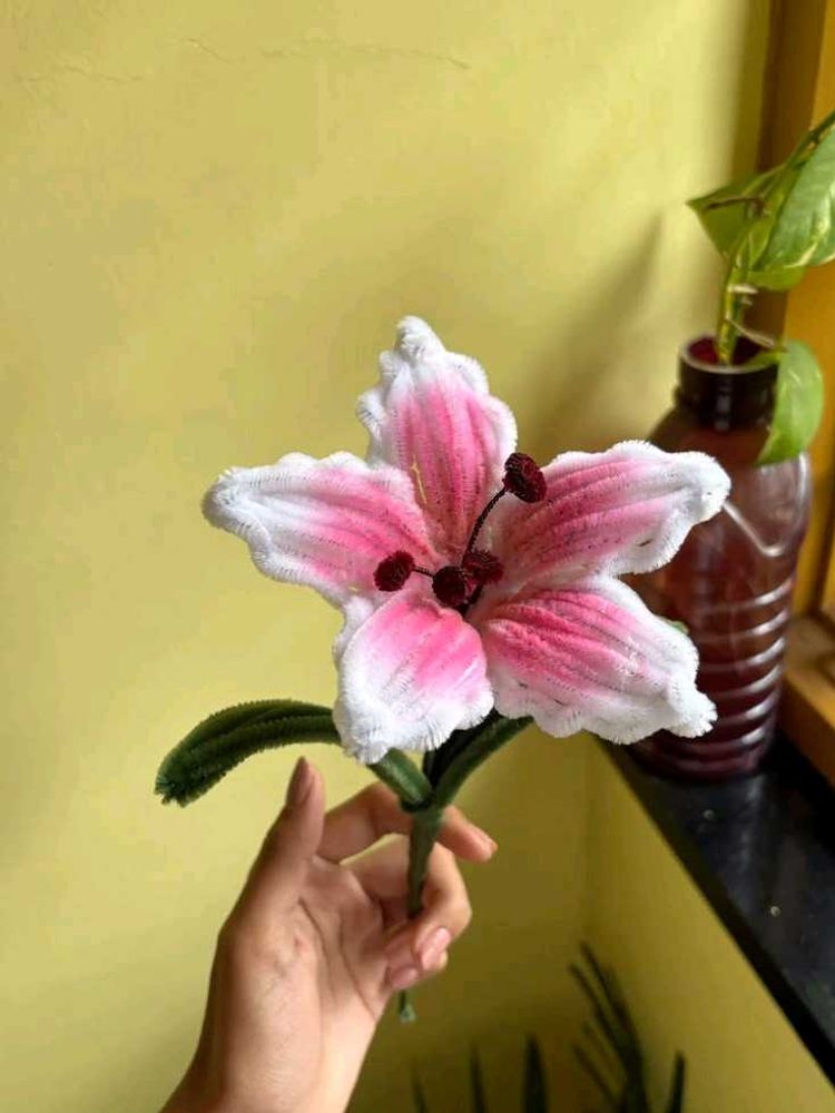 Handmade Pink Lily Floral Craft