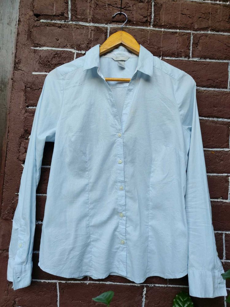 Light Blue Classic Button-Up Shirt