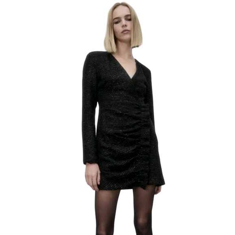 Final Sales 🔥 Turkey Zara Sparkly Black Wrap Dres