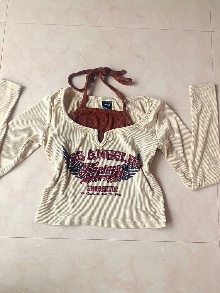 🤎 Y2K Los Angeles Graphic Crop Top