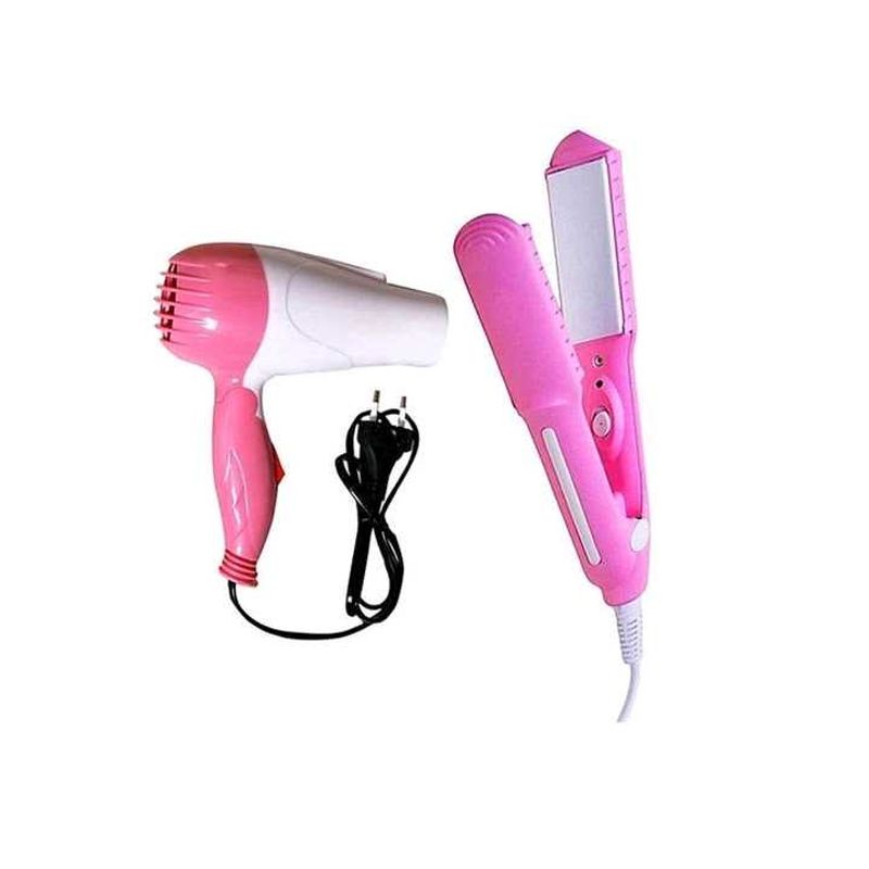 Pink Hair Dryer &amp; Straightener Set