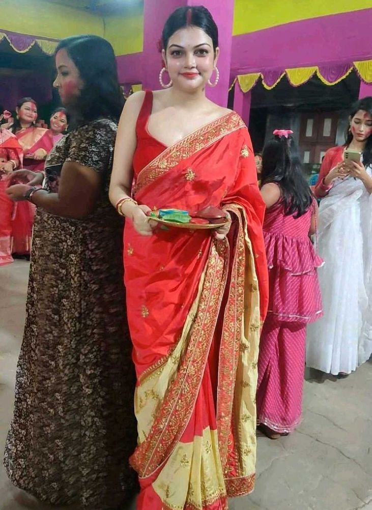 Embroidery Red Saree