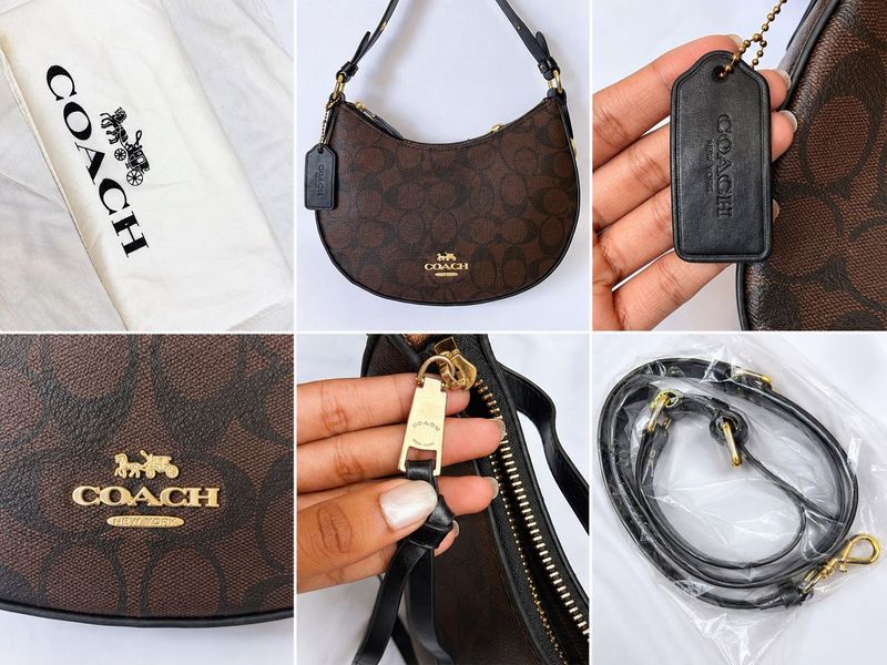 Coach Monogram Crescent Shoulder Bag