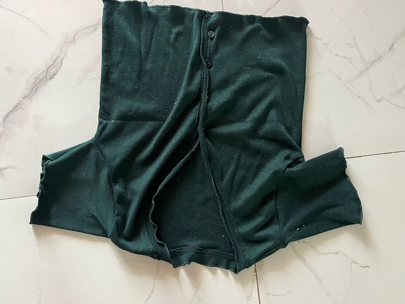 Green Button-Up Top