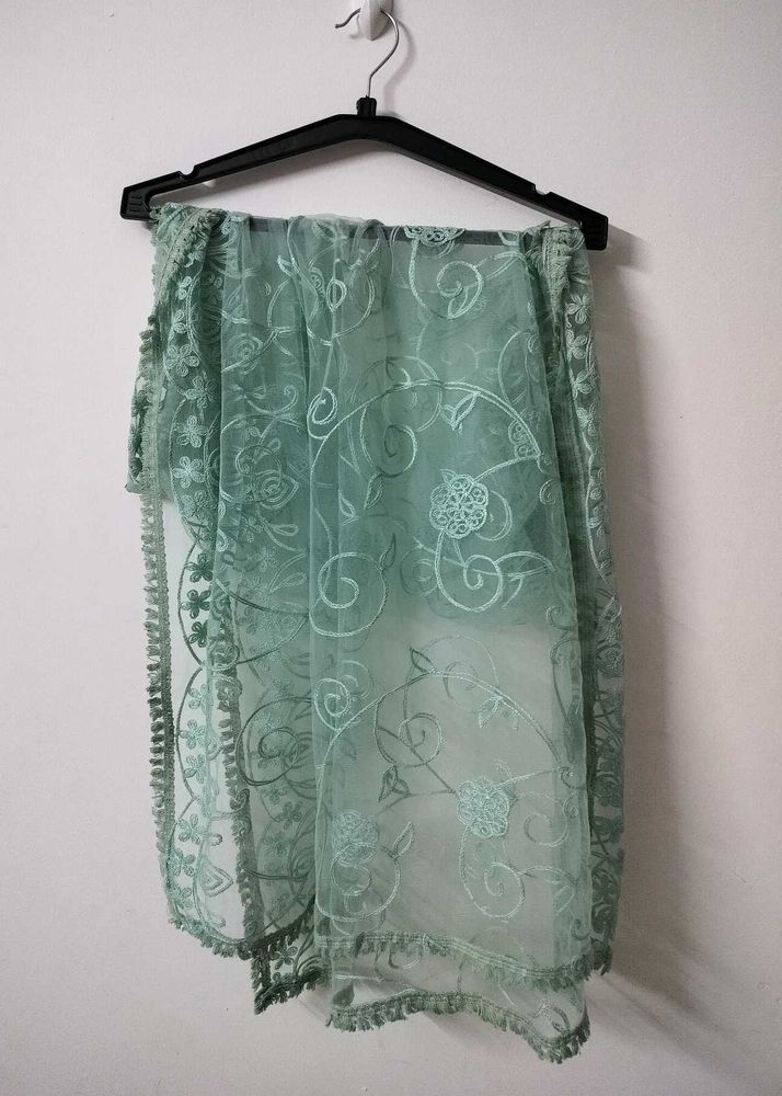 Beautiful Green Embroidered Dupatta