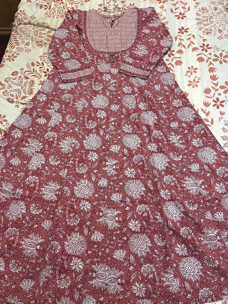 Pink Floral Print Kurta