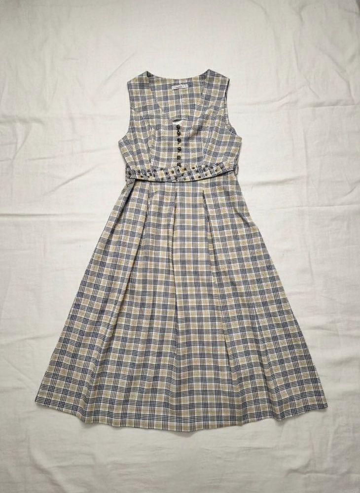 Plaid Sleeveless Maxi Dress