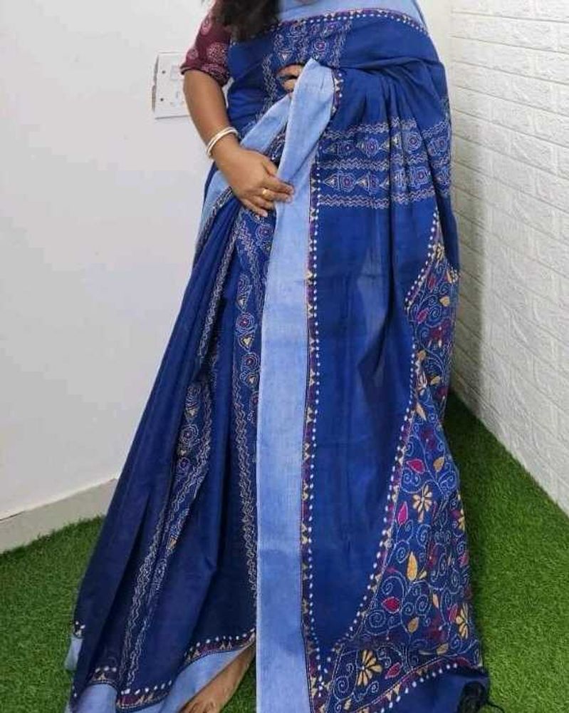 BRAND NEW COTTON KANTHA SAREE