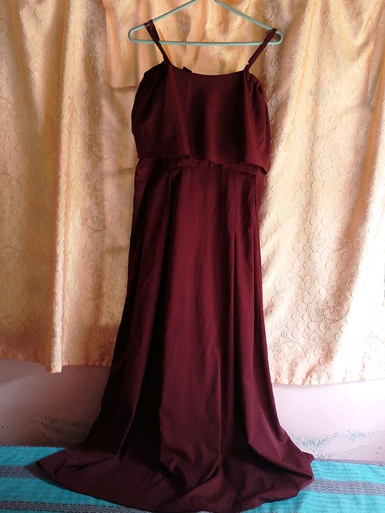 ♥️Maroon Dress(Maxi Length)♥️