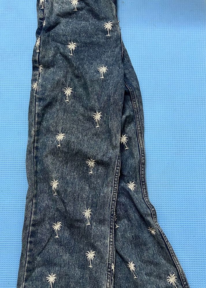 Embroidered Denim Jeans