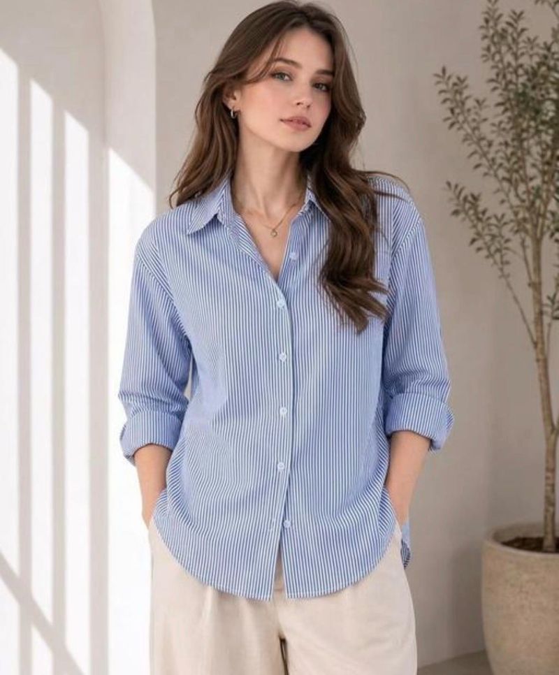 Chic Striped Button-Up Shirt