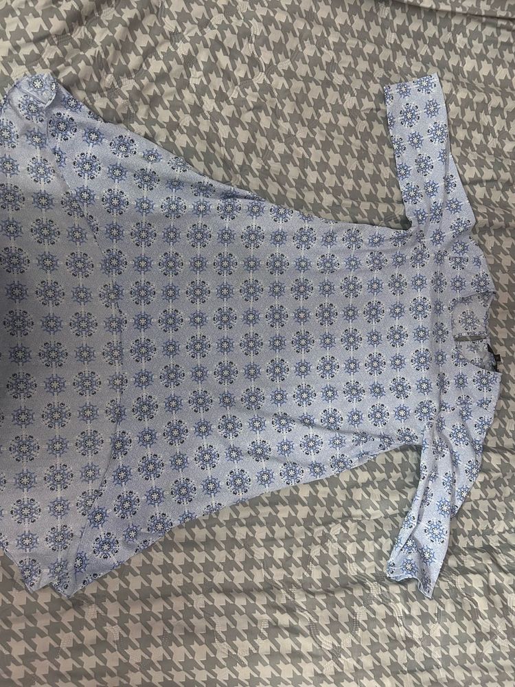 Light Blue Printed Kurta