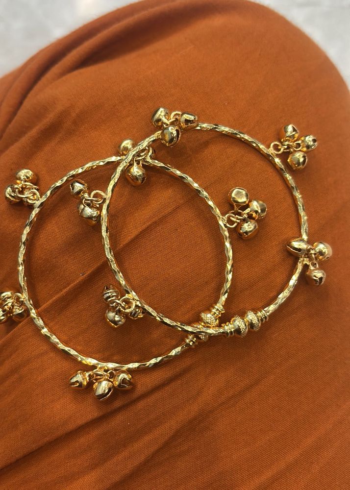 Gold-Plated Anklets with Bells