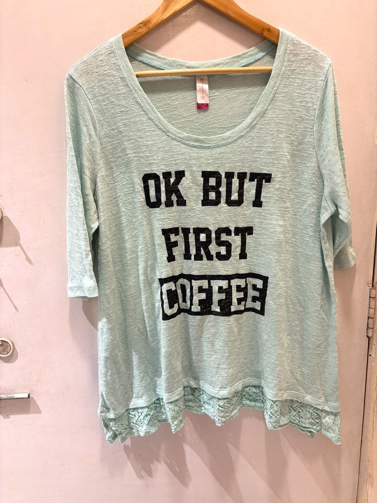 Cute Graphic Over Size Top