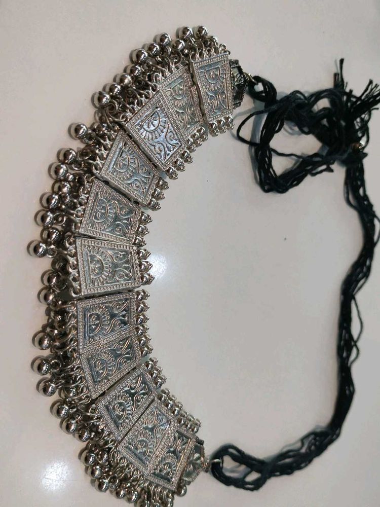 Boho Silver Choker Necklace