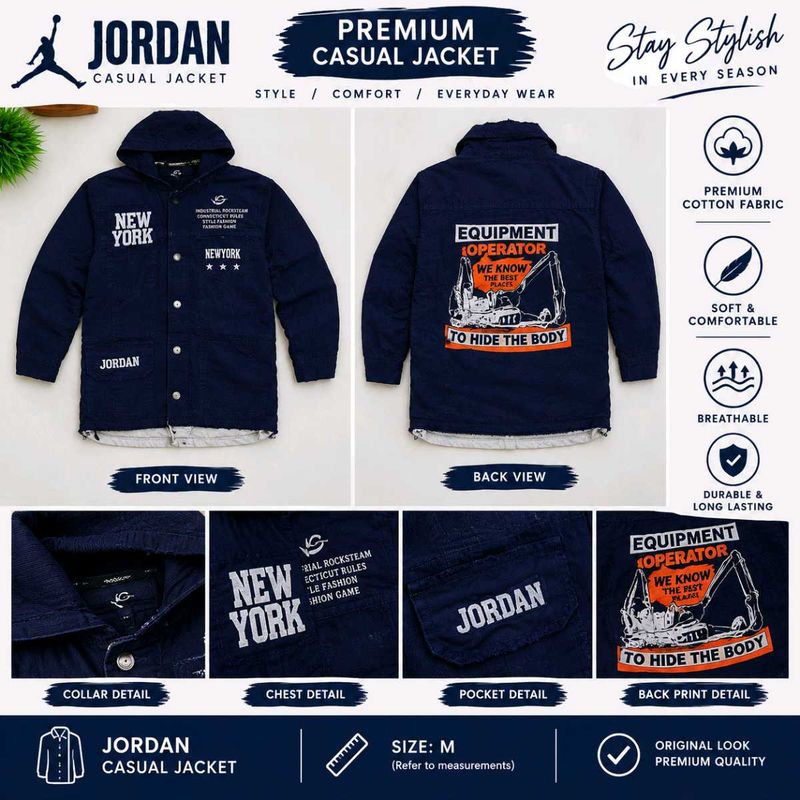 💙 Stylish Navy Blue Casual Jacket 🧥