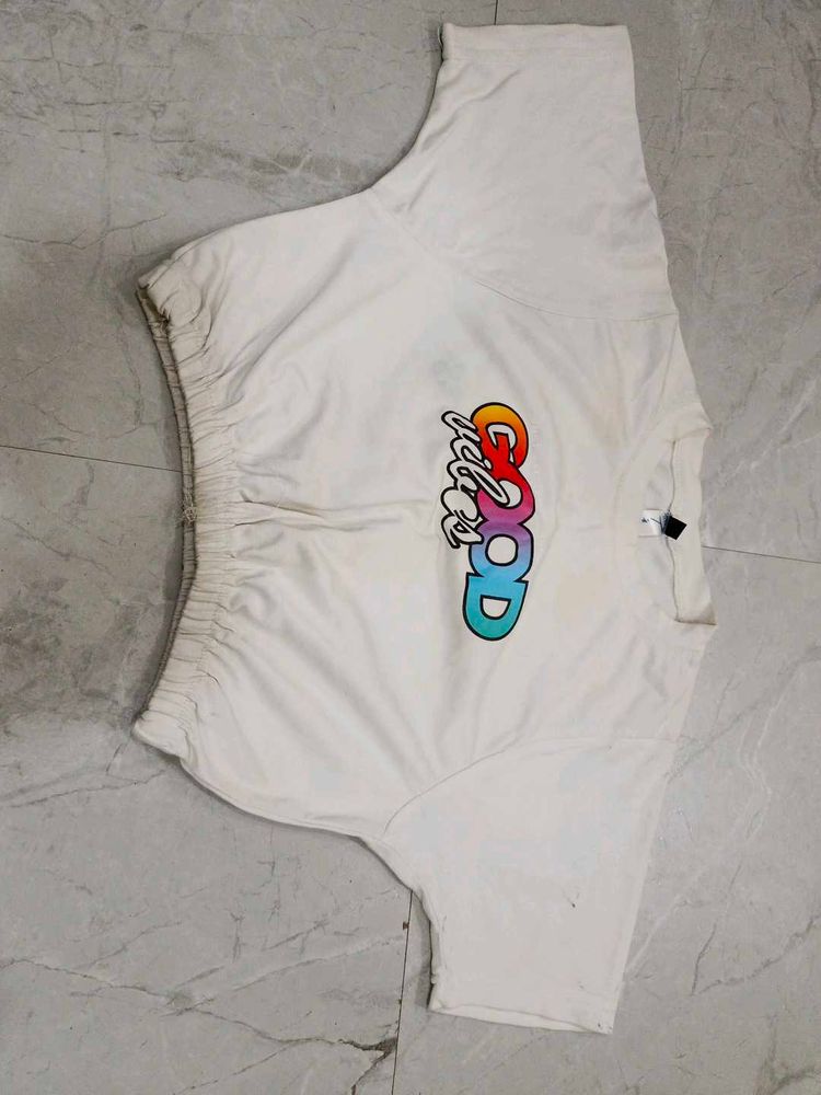 White Graphic Print T-Shirtfor 9,10 year