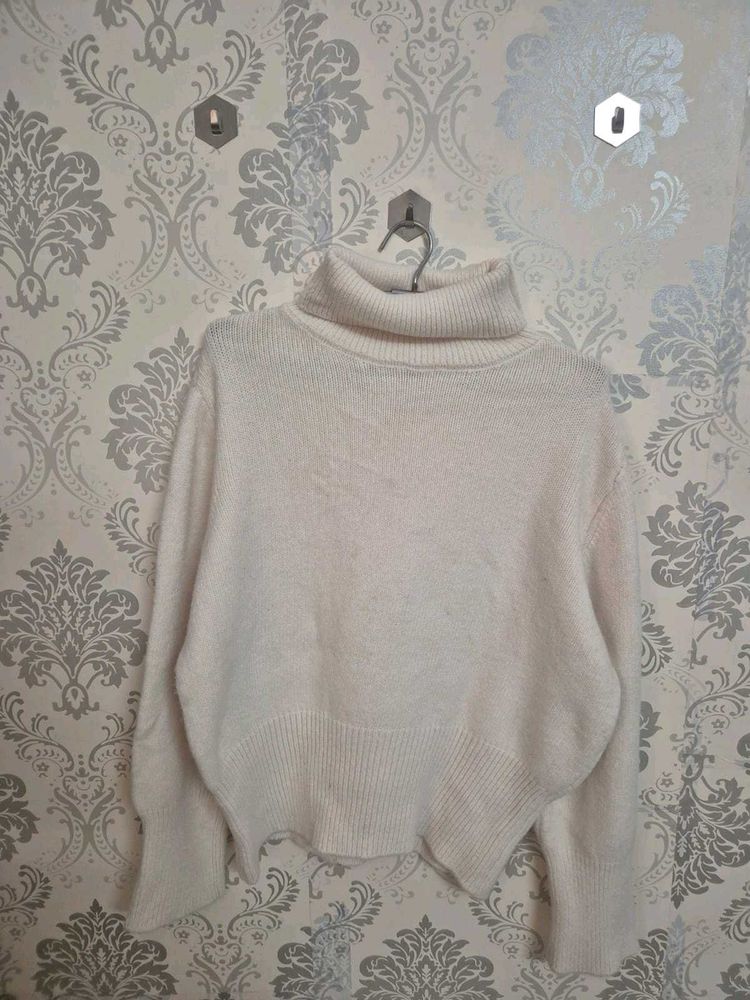Cream Turtleneck Sweater
