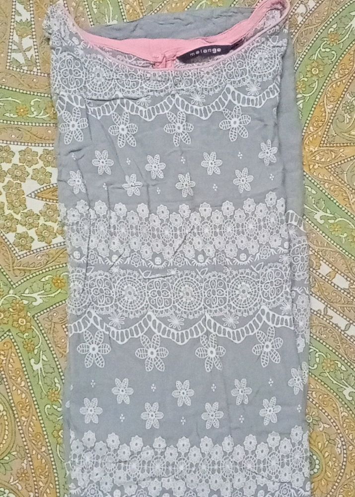 Melange Gray sleeveless kurti