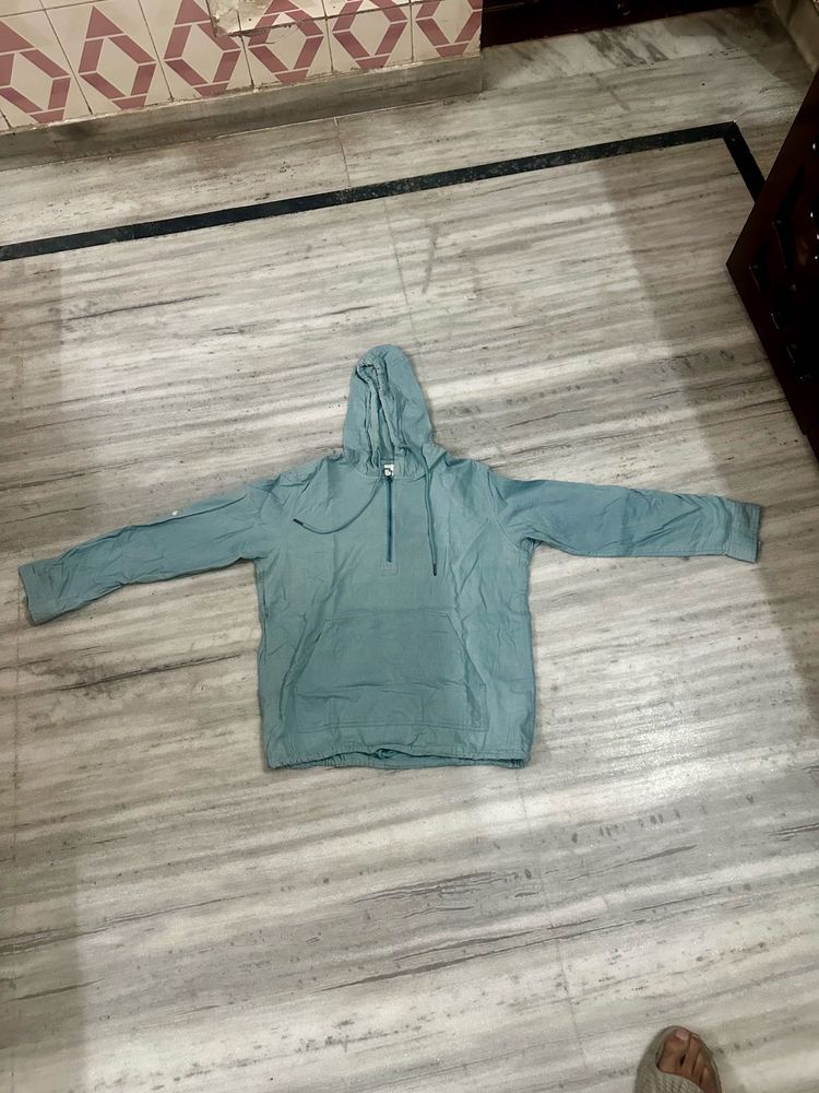 Light Blue Half-Zip Hoodie